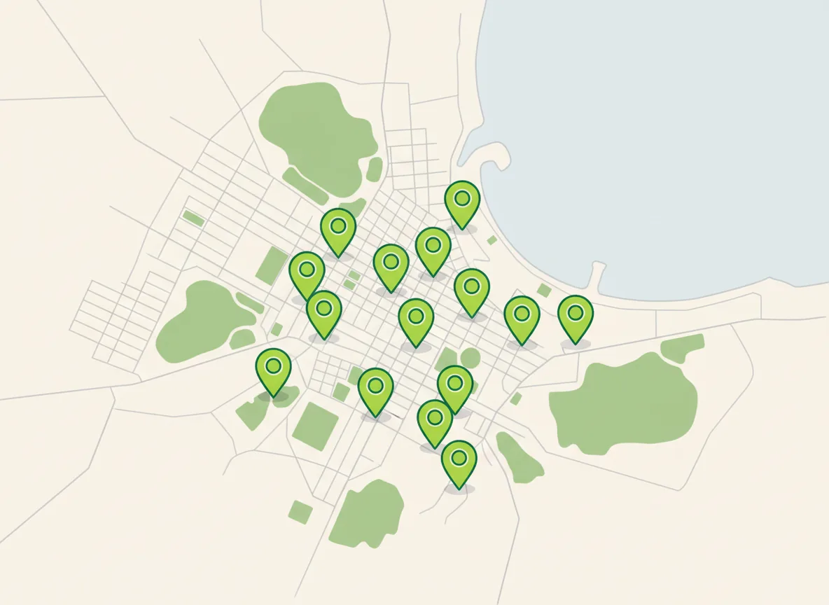 Mapa de CABA con clubes marcados